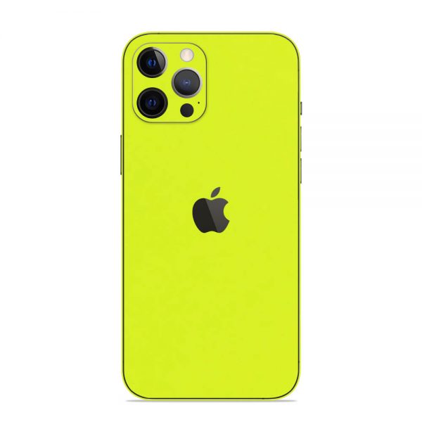 Skin Verde Neon Metalizat iPhone 15 Pro Max / 15 Pro / 14 Pro Max / 14 Pro / 13 Pro Max / 13 Pro / 12 Pro Max / 12 Pro