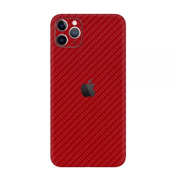 Skin Fibră de Carbon Roșu iPhone 11 Pro / 11 Pro Max