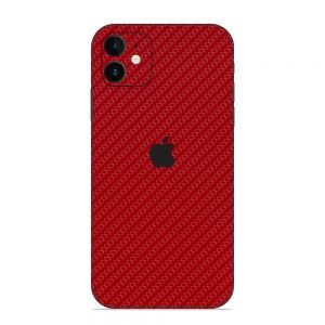 Skin Fibră de Carbon Roșu iPhone 12 / 12 Mini