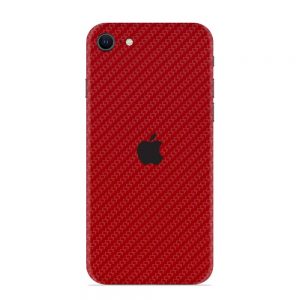 Skin Fibră de Carbon Roșu iPhone SE (2020)