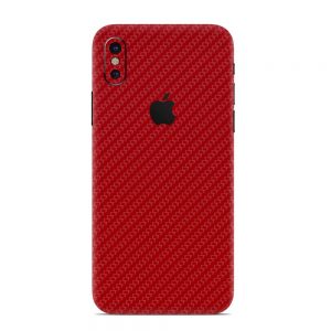 Skin Fibră de Carbon Roșu iPhone X / Xs / Xs Max