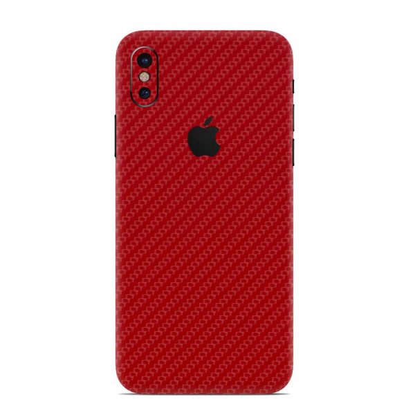 Skin Fibră de Carbon Roșu iPhone X / Xs / Xs Max