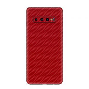 Skin Fibră de Carbon Roșu Samsung Galaxy S10 / Galaxy S10 Plus