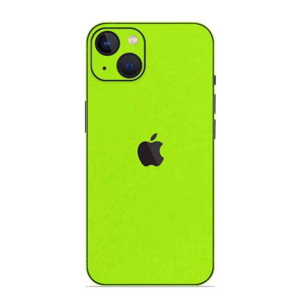 Skin Verde Neon Metalizat iPhone 14 / 14 Plus / 13 / 13 Mini