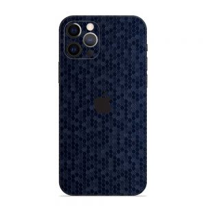 Skin Fibră de Carbon Fagure Albastră iPhone 13 Pro / 13 Pro Max / 12 / 12 Pro Max