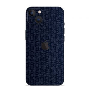 Skin Fibră de Carbon Fagure Albastră iPhone 15 / 15 Plus / 14 / 14 Plus / 13 / 13 Mini