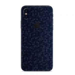 Skin Fibră de Carbon Fagure Albastră iPhone X / Xs / Xs Max