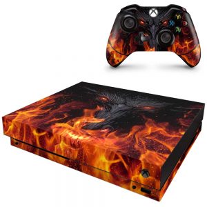 Folie Skin Dragon Flames Consolă și Controller Xbox One X