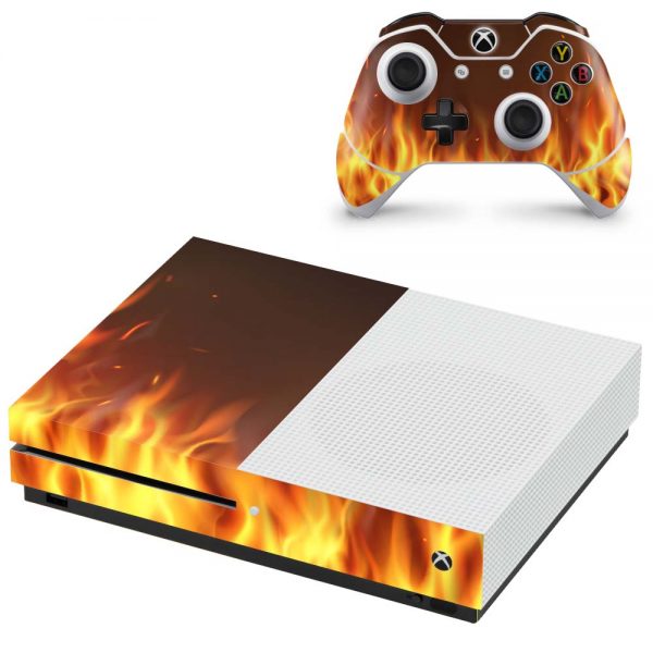 Folie Skin Red Flames Consolă și Controller Xbox One S
