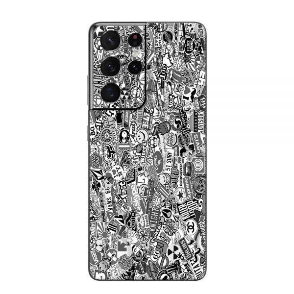 Skin Sticker Bomb Black & White Samsung Galaxy S21 Ultra